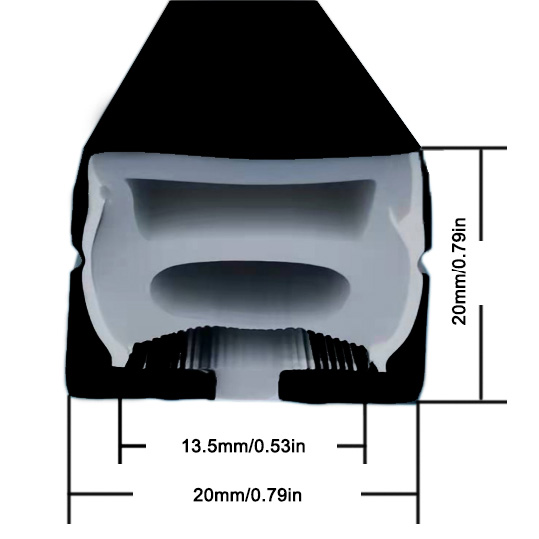 16.4ft/roll 20*20mm 120° Top Emitting Waterproof IP67 Silicone Full Black Flexible LED Neon Tube For 12mm LED Light Strips